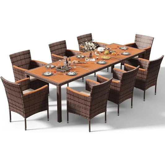 Patio Conversation Set with Acacia Wood Top