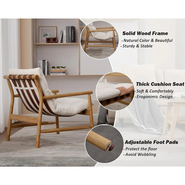 Mid-Century Modern Sling Accent Chair