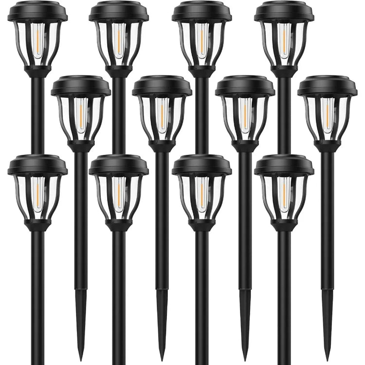 12-Pack Solar Outdoor Pathway Lights