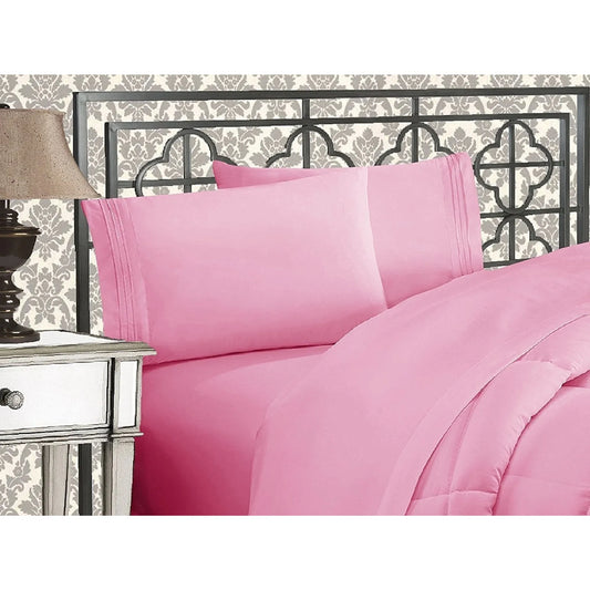 Pink Cotton Twin Sheet Set