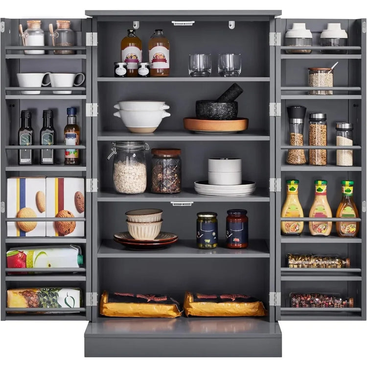 Kitchen Pantry Cabinet with Doors & Adjustable Shelves