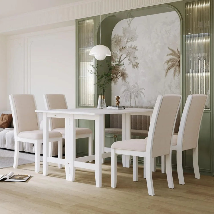 Farmhouse Drop Leaf Extendable Dining Table for 4