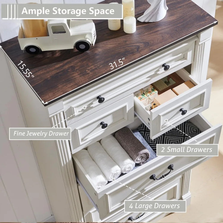 Farmhouse 7-Drawer Tall Dresser