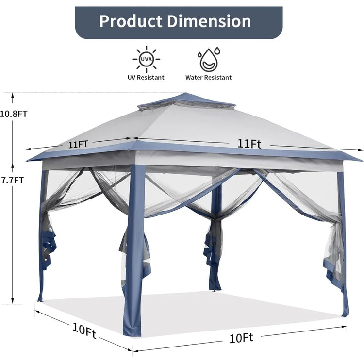 11x11 Pop-Up Canopy Tent with Netting