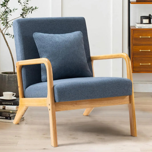 Mid-Century Modern Accent Chair with Lumbar Pillow