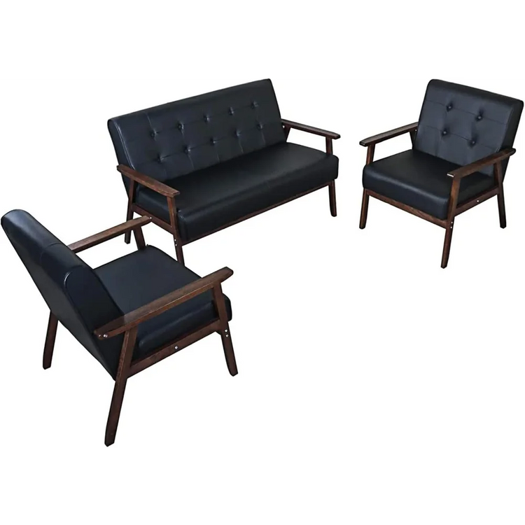 3-Piece Sofa Set with Loveseat & Accent Chairs