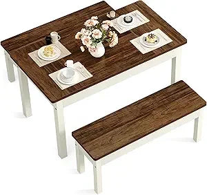 3-Piece Farmhouse Dining Set for Small Spaces