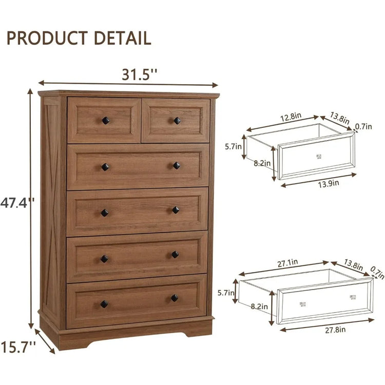 Farmhouse 6-Drawer Dresser