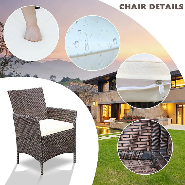 3-Piece Rattan Patio Set