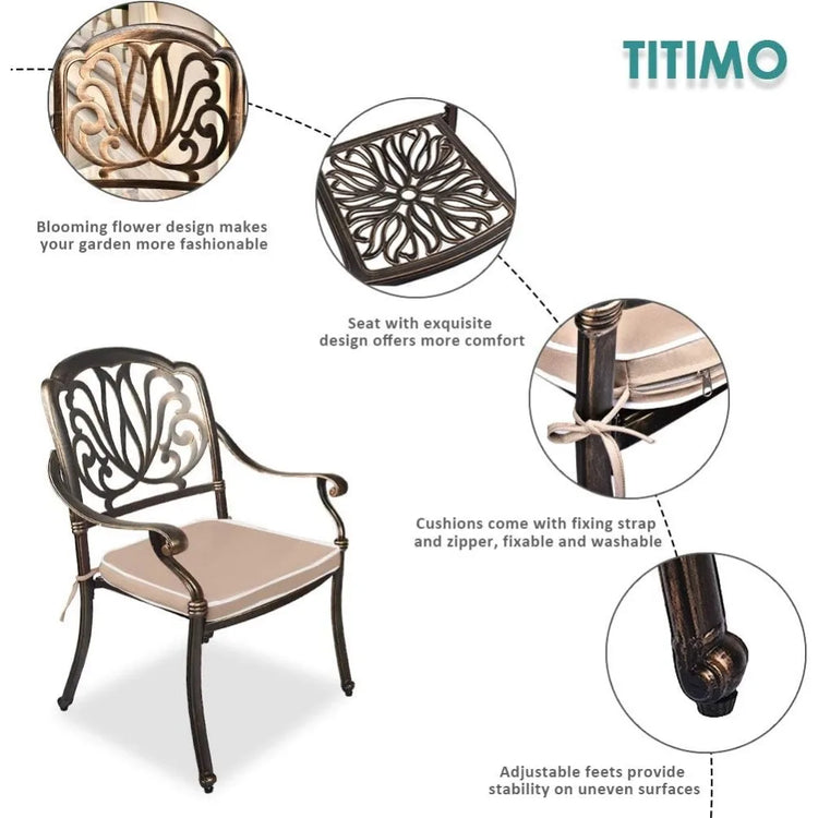 3-Piece Cast Aluminum Patio Set