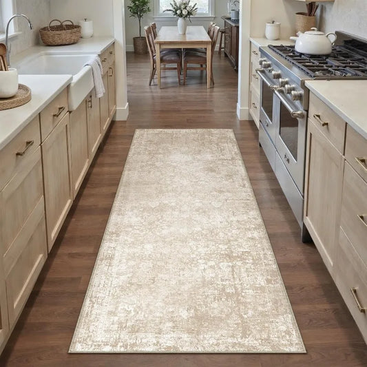 Beige Modern Farmhouse Runner Rug