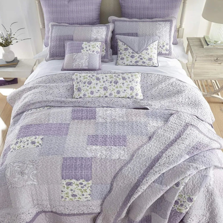 2-Piece Lavender Rose Twin Quilt Set