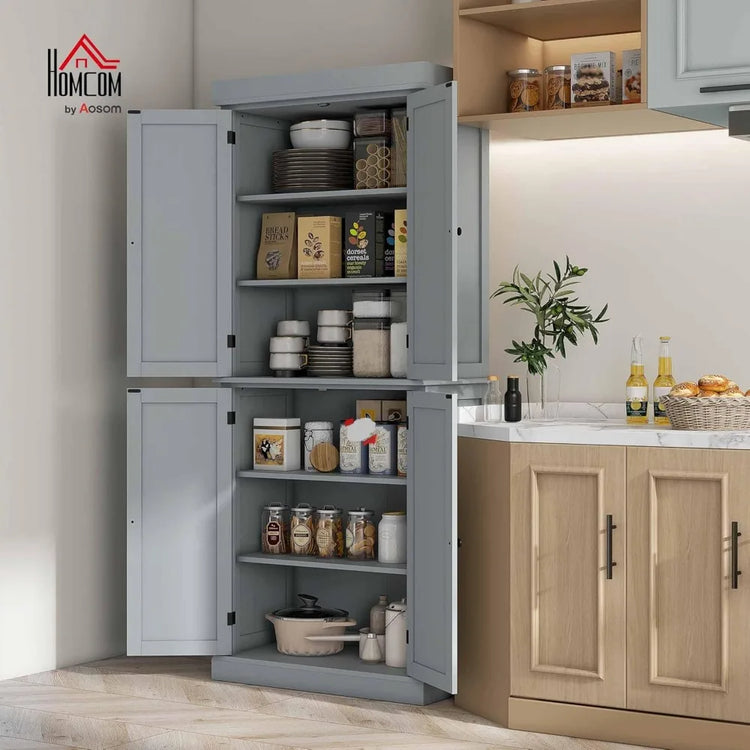 Tall Kitchen Pantry Cabinet with Doors & Shelves