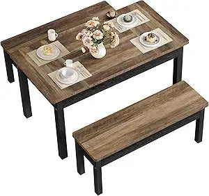 3-Piece Farmhouse Dining Set for Small Spaces