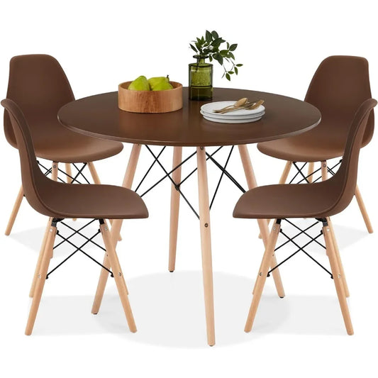5-Piece Dining Set – Compact Mid-Century Modern Table