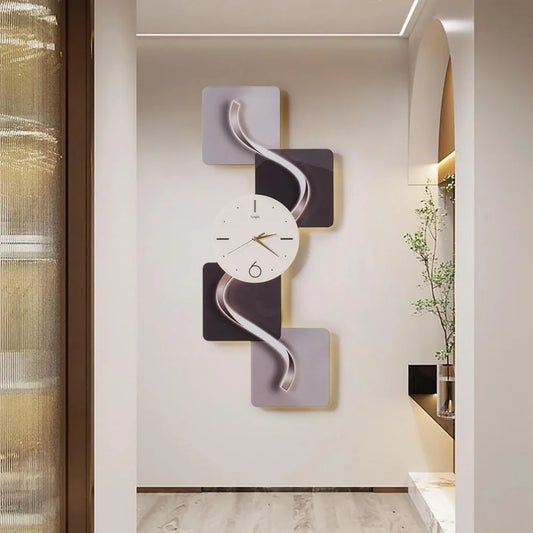 Modern Abstract Wall Clock with LED Illumination