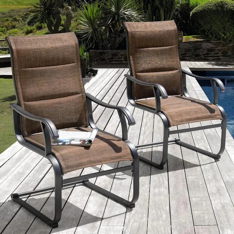 Set of 2 Padded Patio Chairs