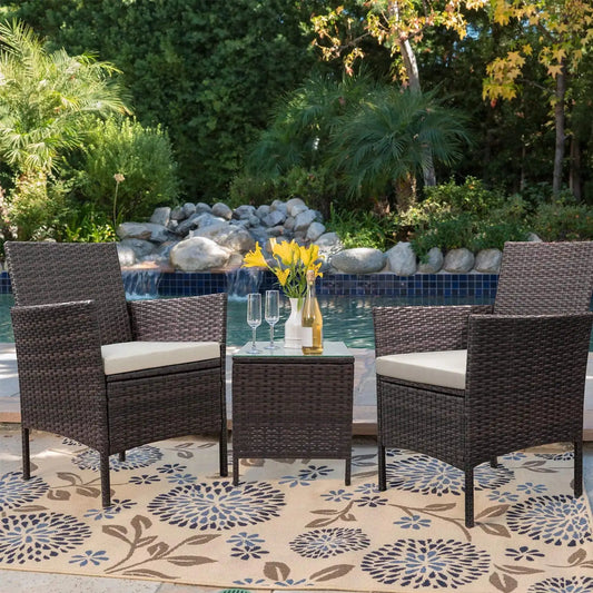 3-Piece Rattan Patio Set