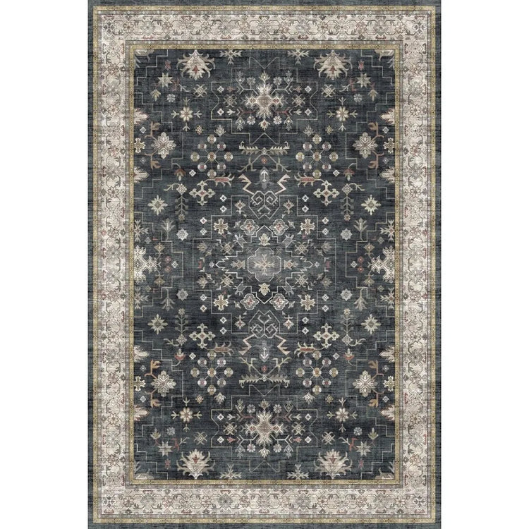 Boho 6x9 Black and Gold Area Rug