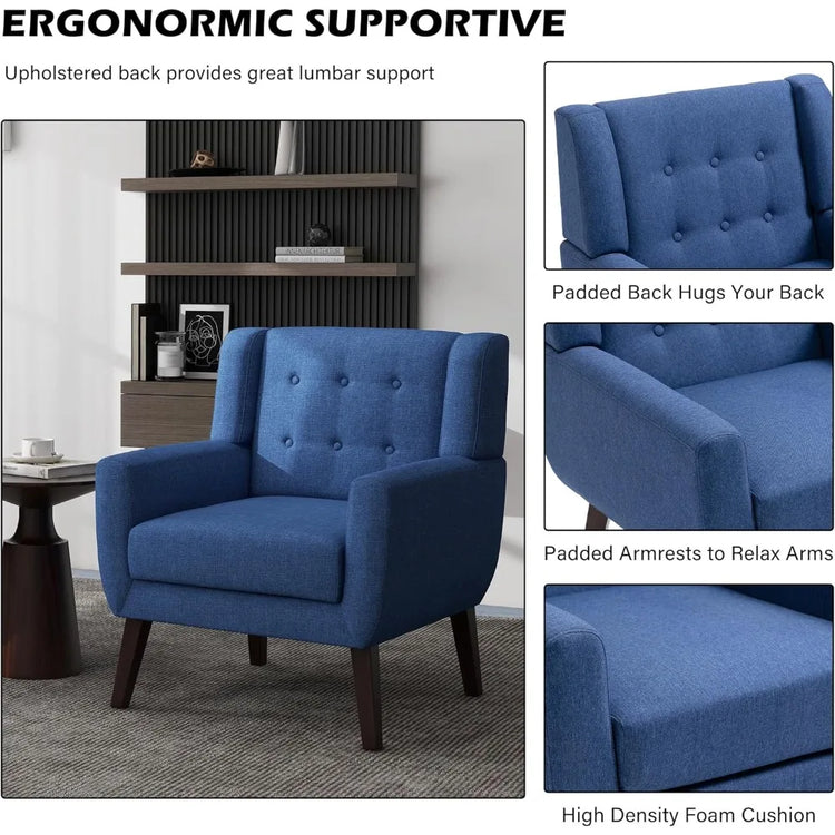 Modern Mid-Century Upholstered Accent Chair