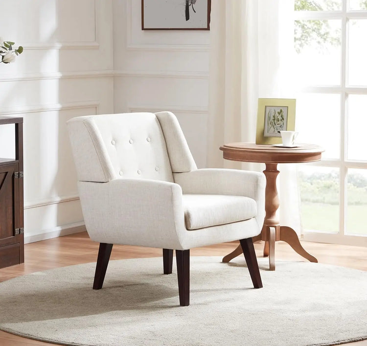 Upholstered Button Tufted Accent Chair