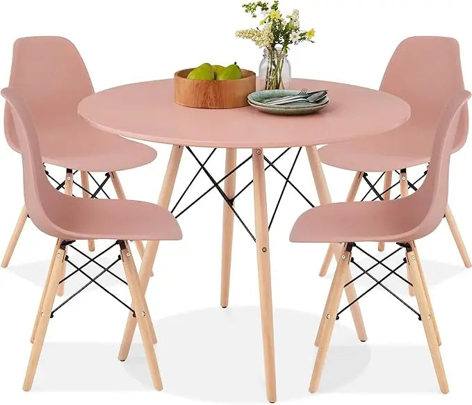 5-Piece Dining Set – Compact Mid-Century Modern Table