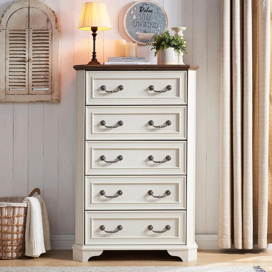 Farmhouse 5-Drawer Tall Dresser