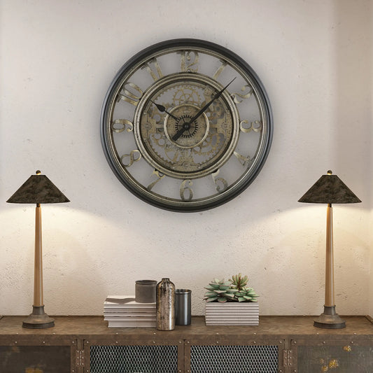 Rustic Gear Wall Clock