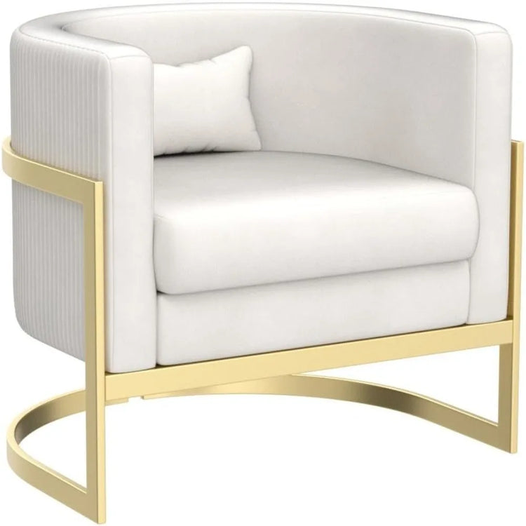 Velvet Barrel Accent Chair with Gold Legs