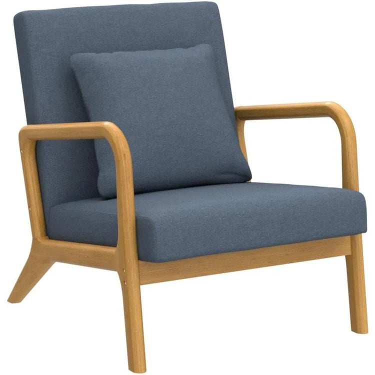 Mid-Century Modern Accent Chair with Lumbar Pillow