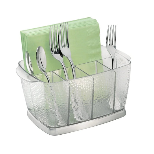 5-Compartment Flatware Caddy with Steel Base
