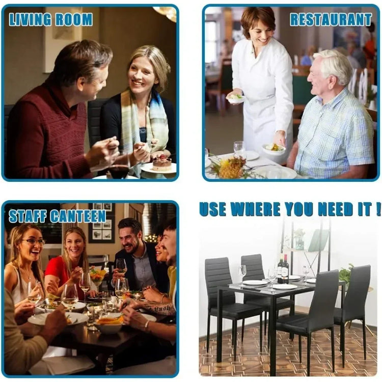 Modern Glass Dining Table Set for 4