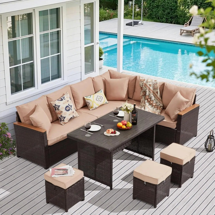 7-Piece Patio Furniture Set with Dining Table