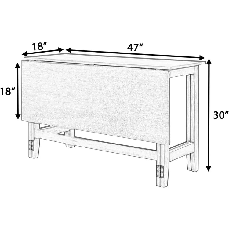 Farmhouse Drop Leaf Extendable Dining Table for 4