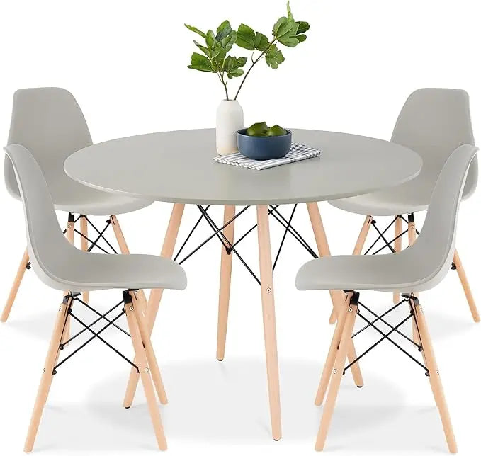 5-Piece Dining Set – Compact Mid-Century Modern Table