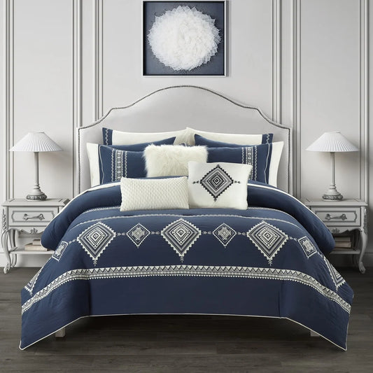 12-Piece Navy Queen Comforter Set