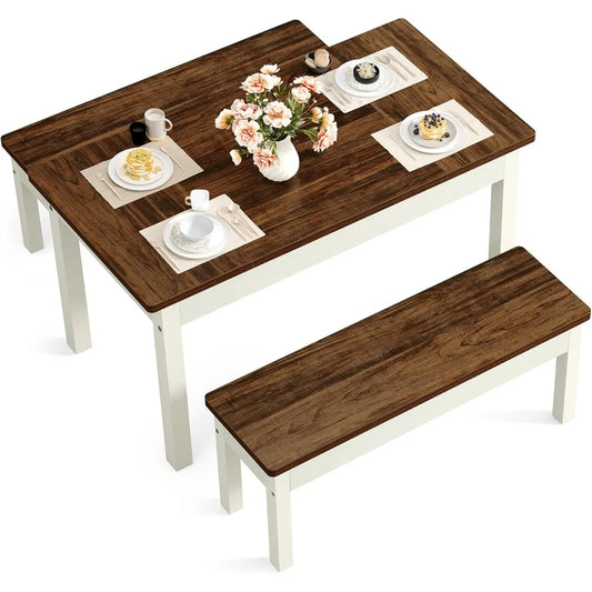 3-Piece Farmhouse Dining Set for Small Spaces