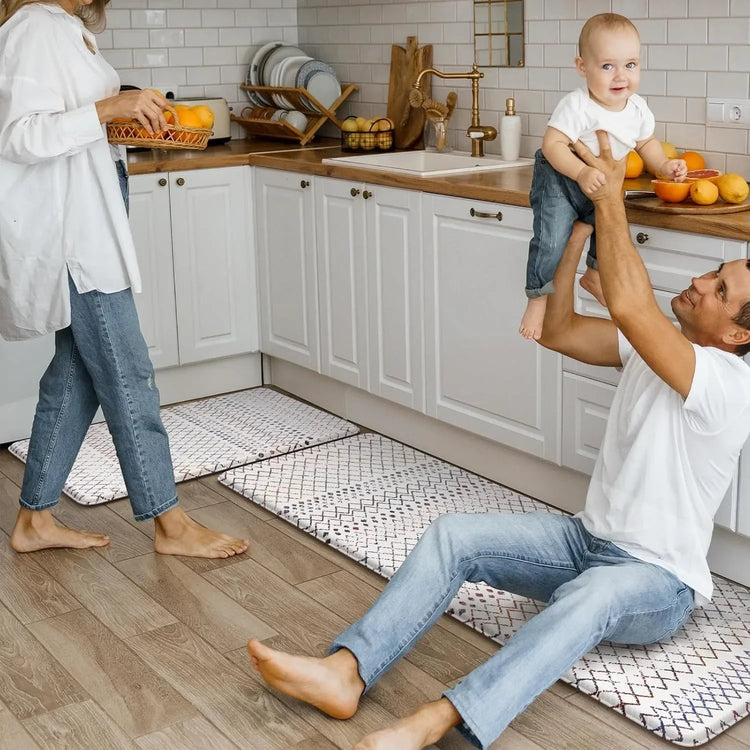 2-Piece Boho Cushioned Anti-Fatigue Kitchen Mats