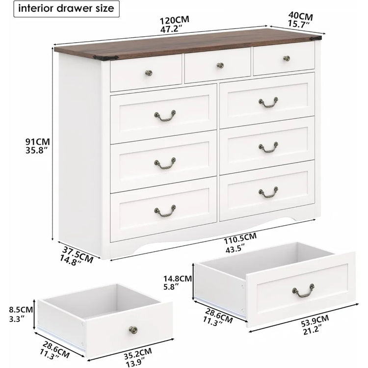 Farmhouse 9-Drawer Dresser