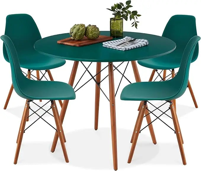 5-Piece Dining Set – Compact Mid-Century Modern Table