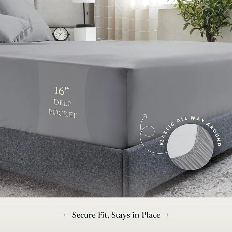 Gray Luxury Queen Sheet Set