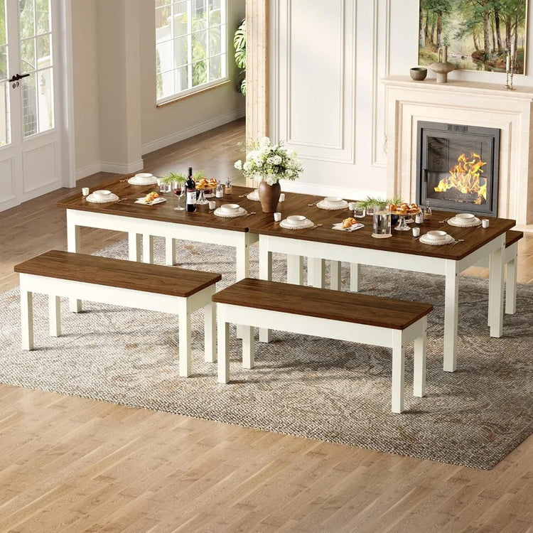 3-Piece Farmhouse Dining Set for Small Spaces