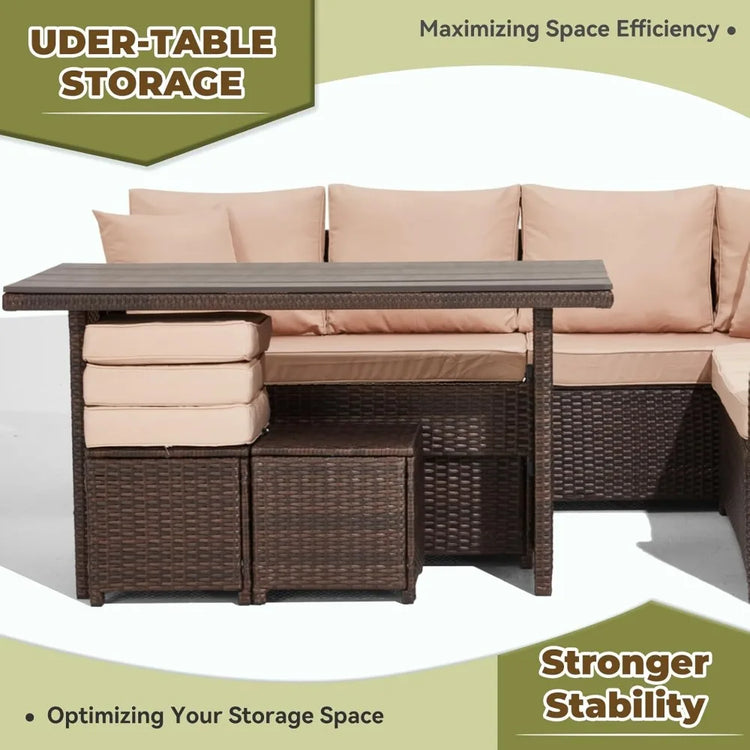 7-Piece Patio Furniture Set with Dining Table