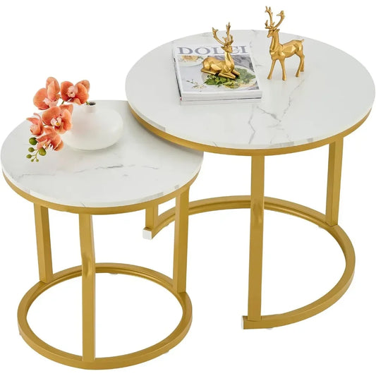 Round Nesting Coffee Tables Set of 2