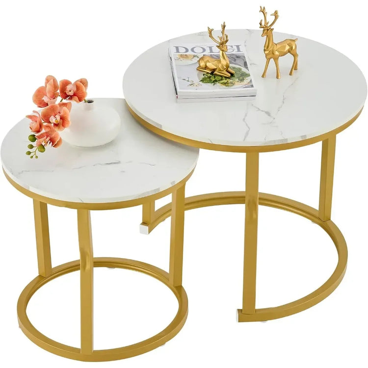 Round Nesting Coffee Tables Set of 2