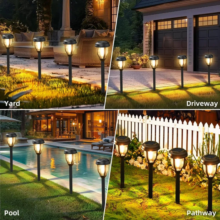 12-Pack Solar Outdoor Pathway Lights
