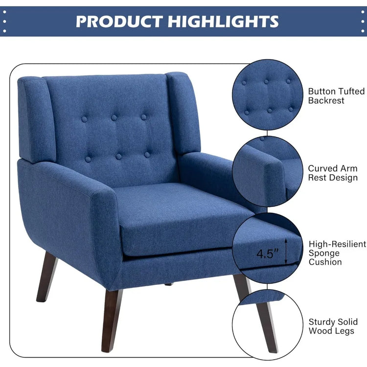 Modern Mid-Century Upholstered Accent Chair