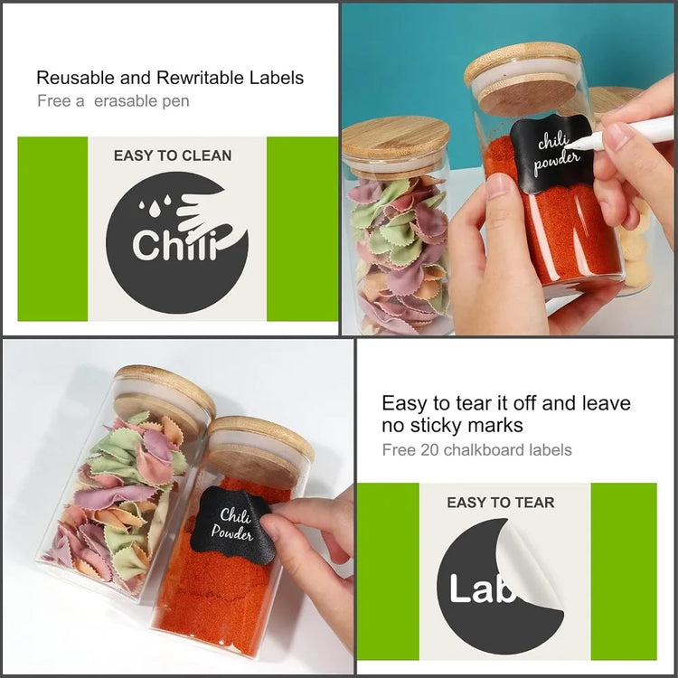 15-Piece 10oz Glass Jar Set with Bamboo Lids