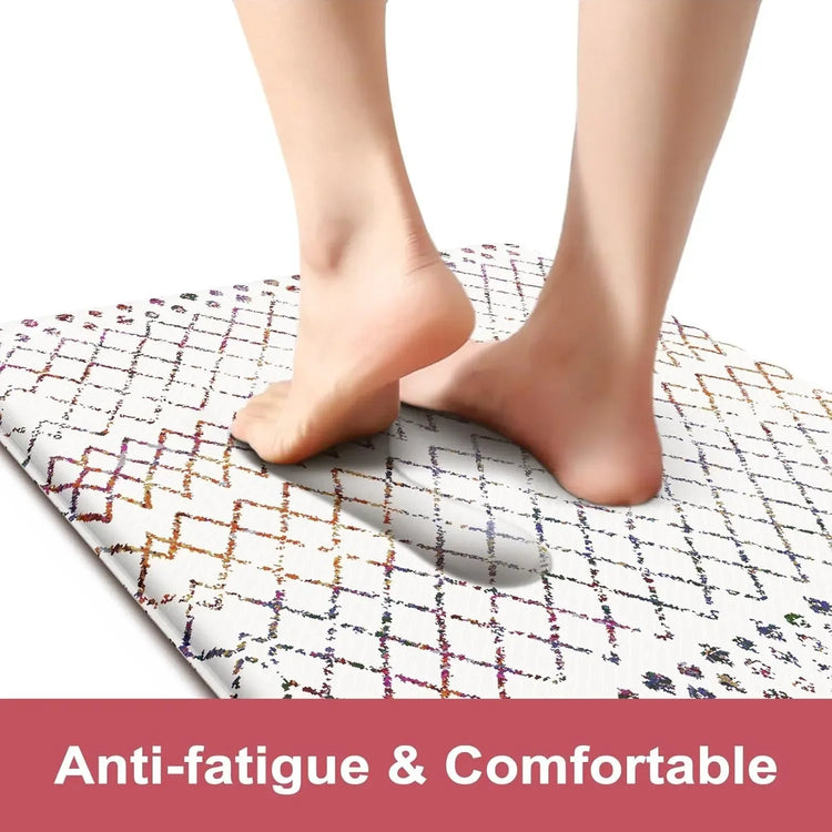 2-Piece Boho Cushioned Anti-Fatigue Kitchen Mats