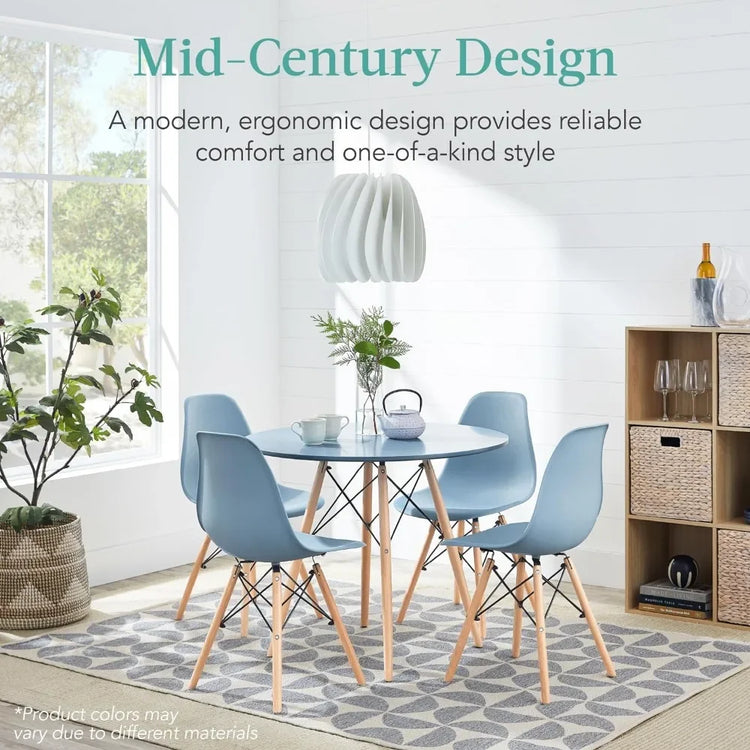 5-Piece Dining Set – Compact Mid-Century Modern Table